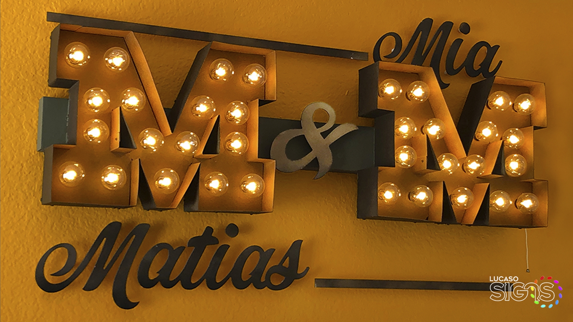 Custom Names Marquee sign exposed bulbs by lucaso signs