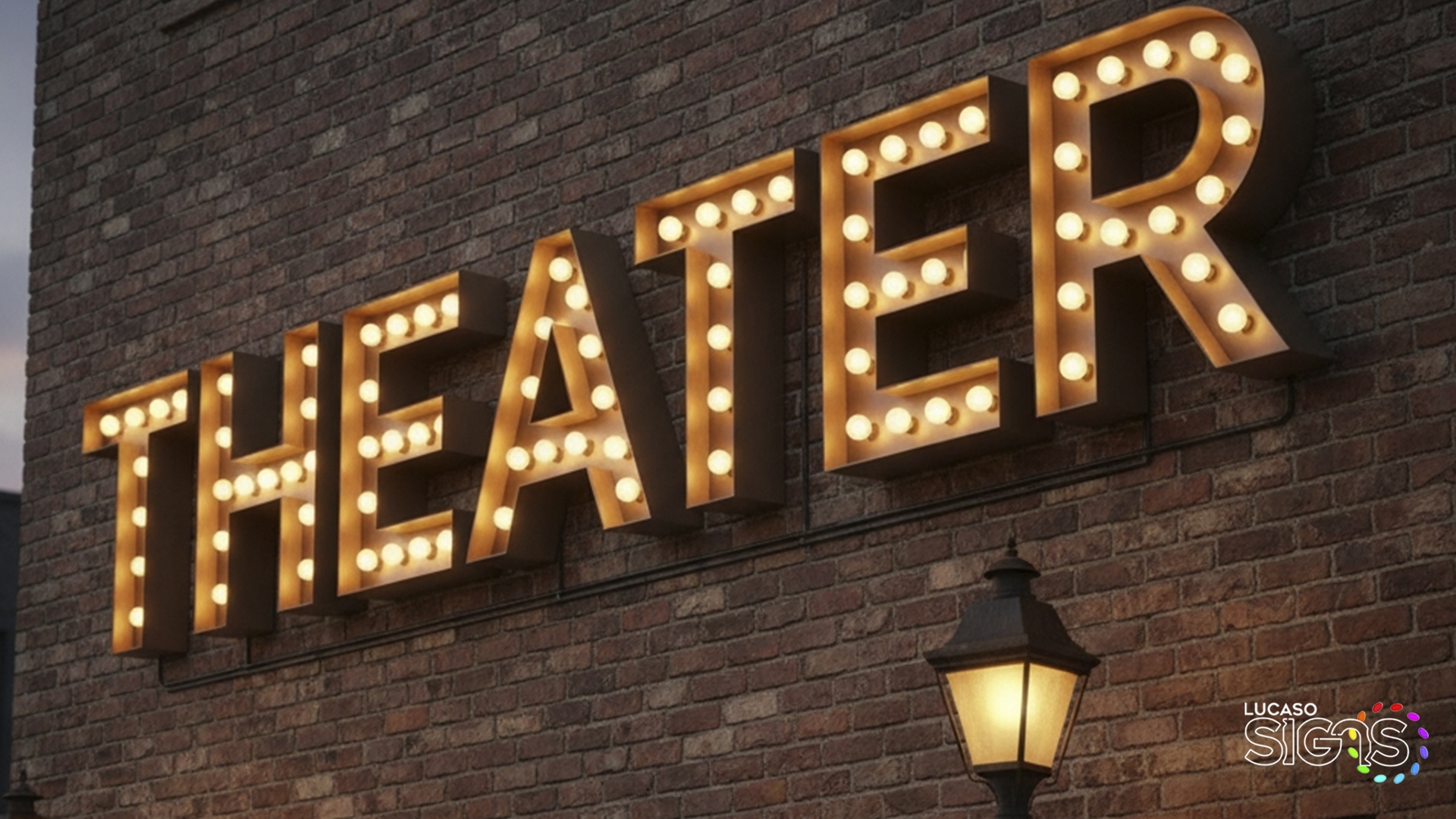 Theather Custom Marquee sign exposed bulbs by lucaso signs