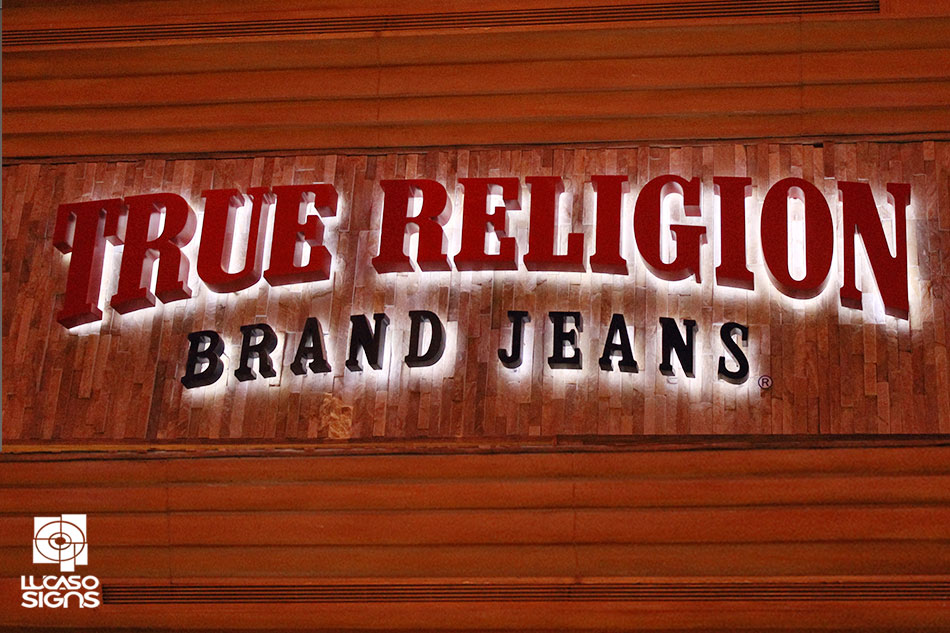 retail store custom sign channel letters halo by lucaso signs