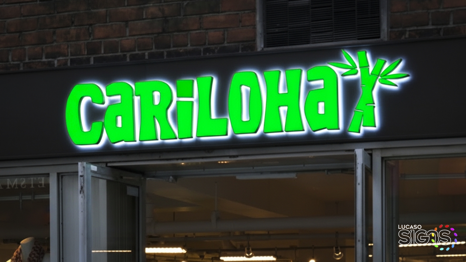 storefront custom sign with double light by lucaso signs