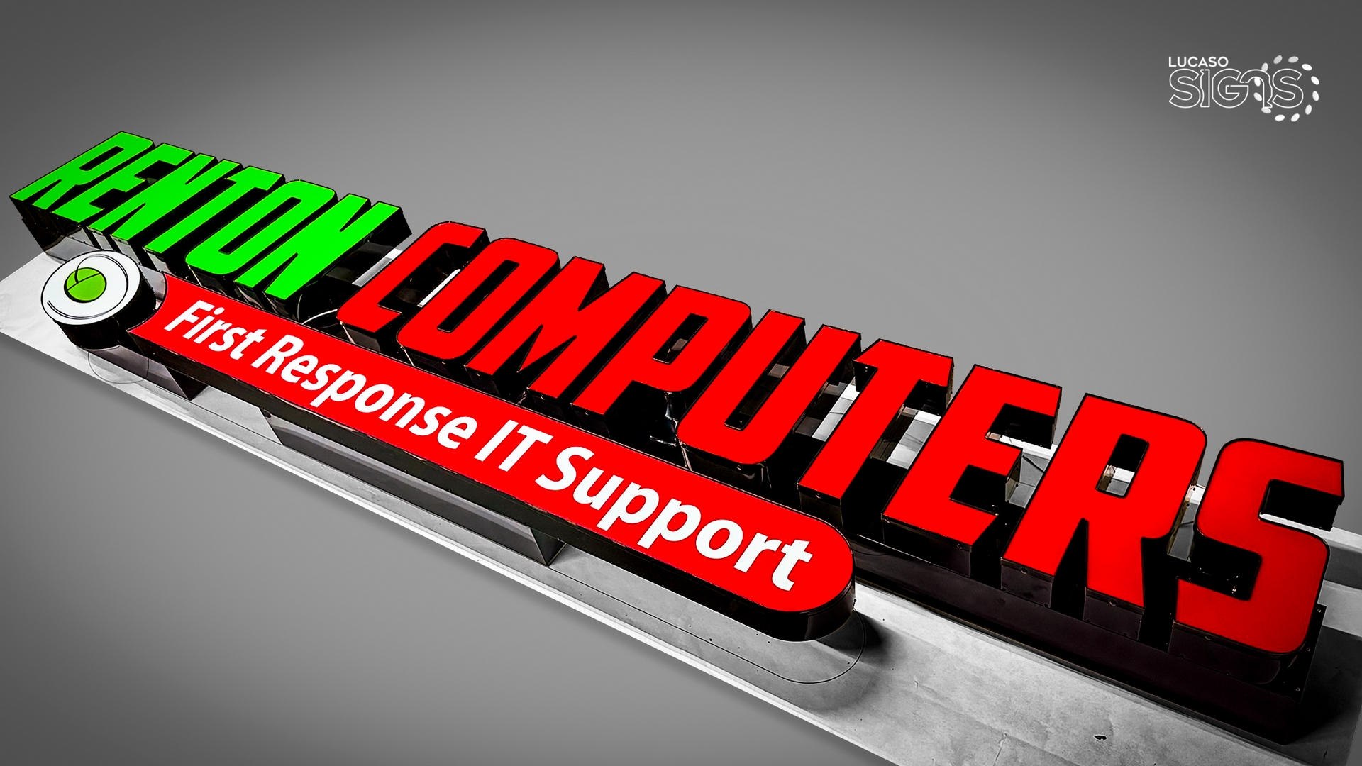 IT and Computers Shop sign on raceways by Lucaso Signs