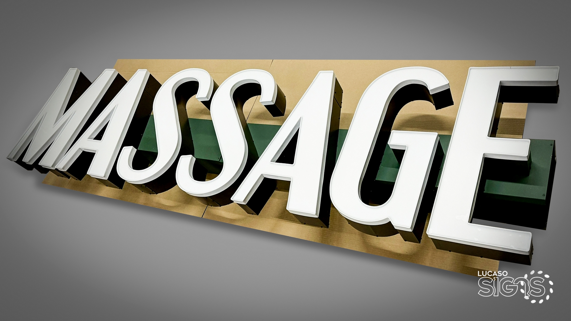 Massage &amp; Spa Sign on raceways by Lucaso Signs