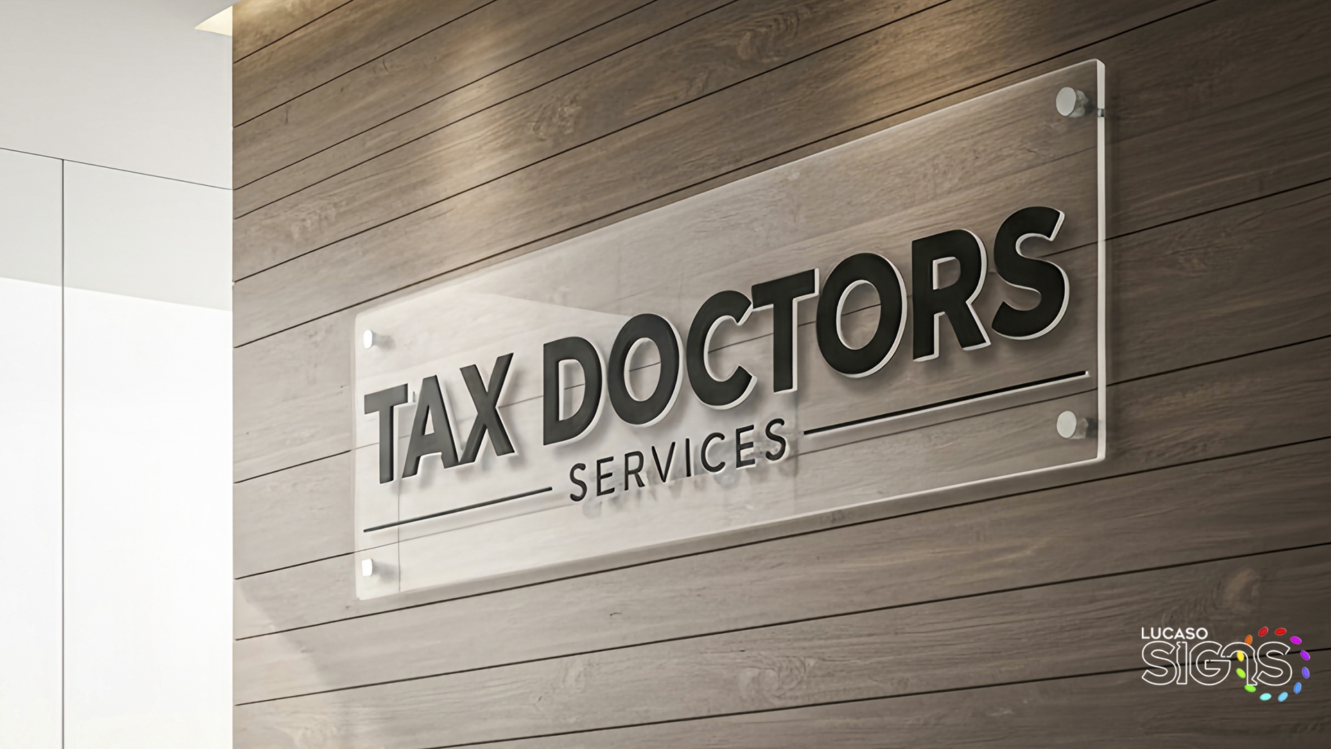 Acrylic Plaque with 3-4 letters and stand offs by lucaso signs