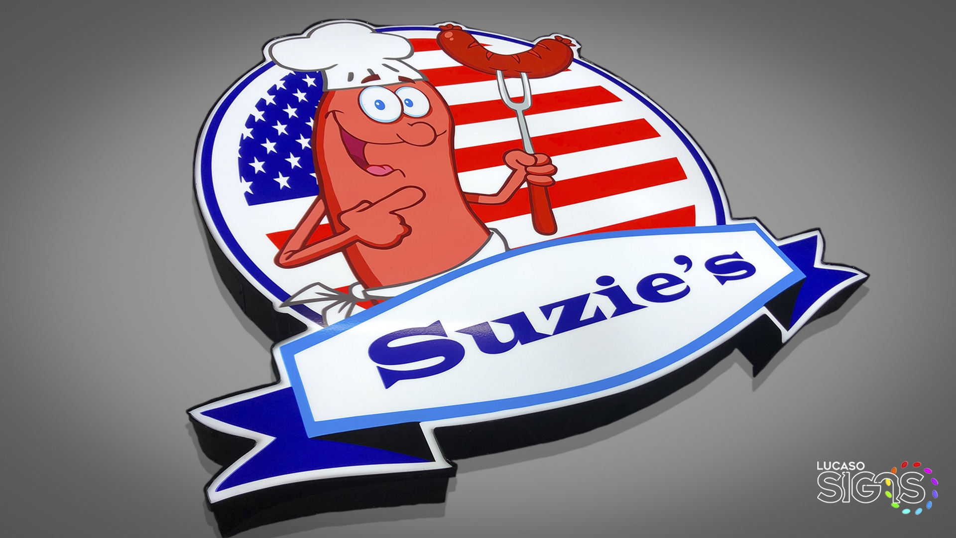 Restaurant illuminated logo by lucaso signs