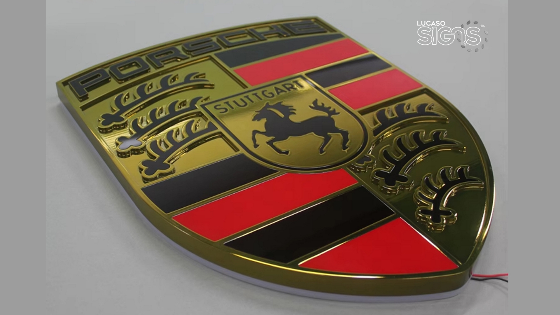 Porshe thermoformed sign logo by lucaso signs