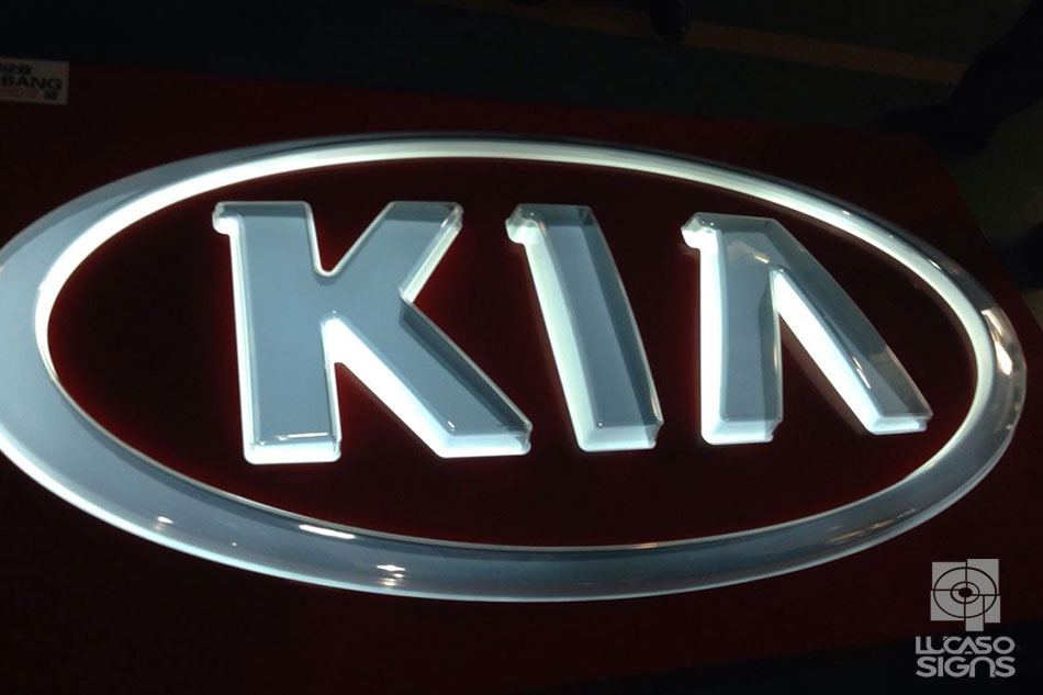 Kia car dealer signage thermoformed acrylic sign by lucaso signs