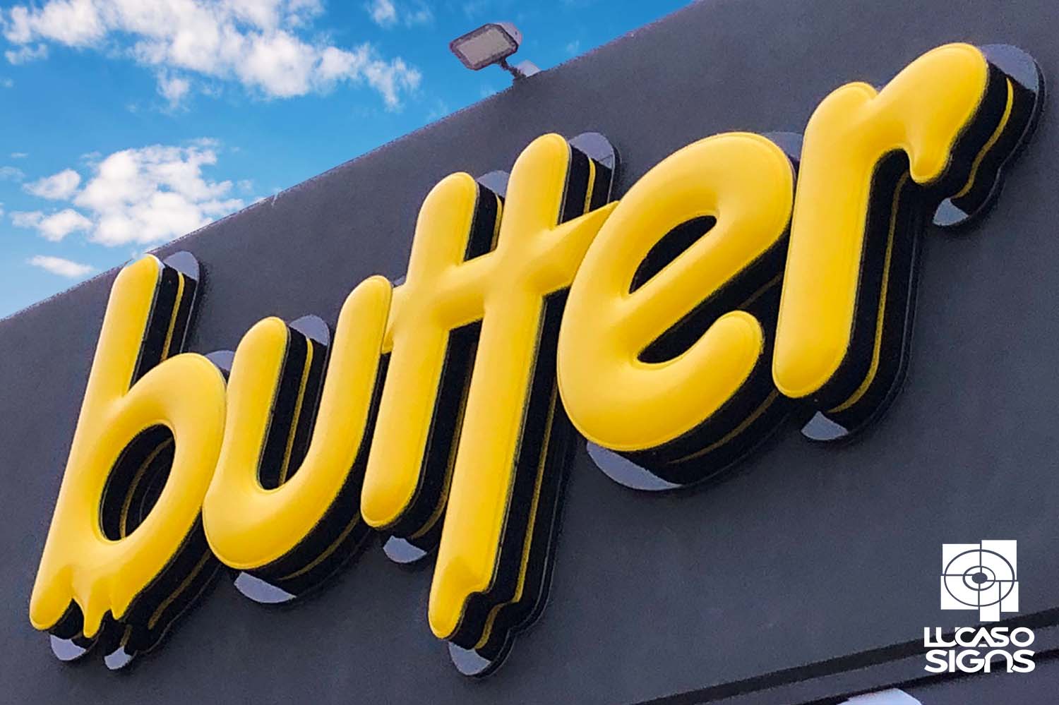 Dome rounded surface letters thermoformed by lucaso signs