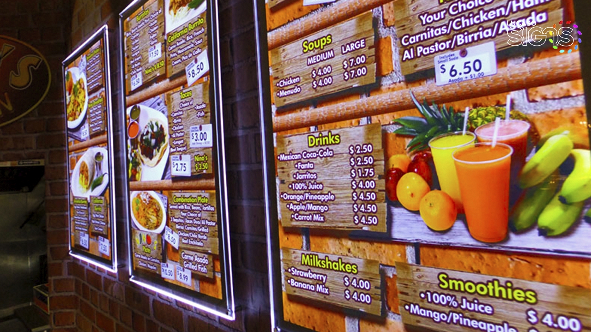 Ultra Thin Light Box Menu Board by Lucaso Signs